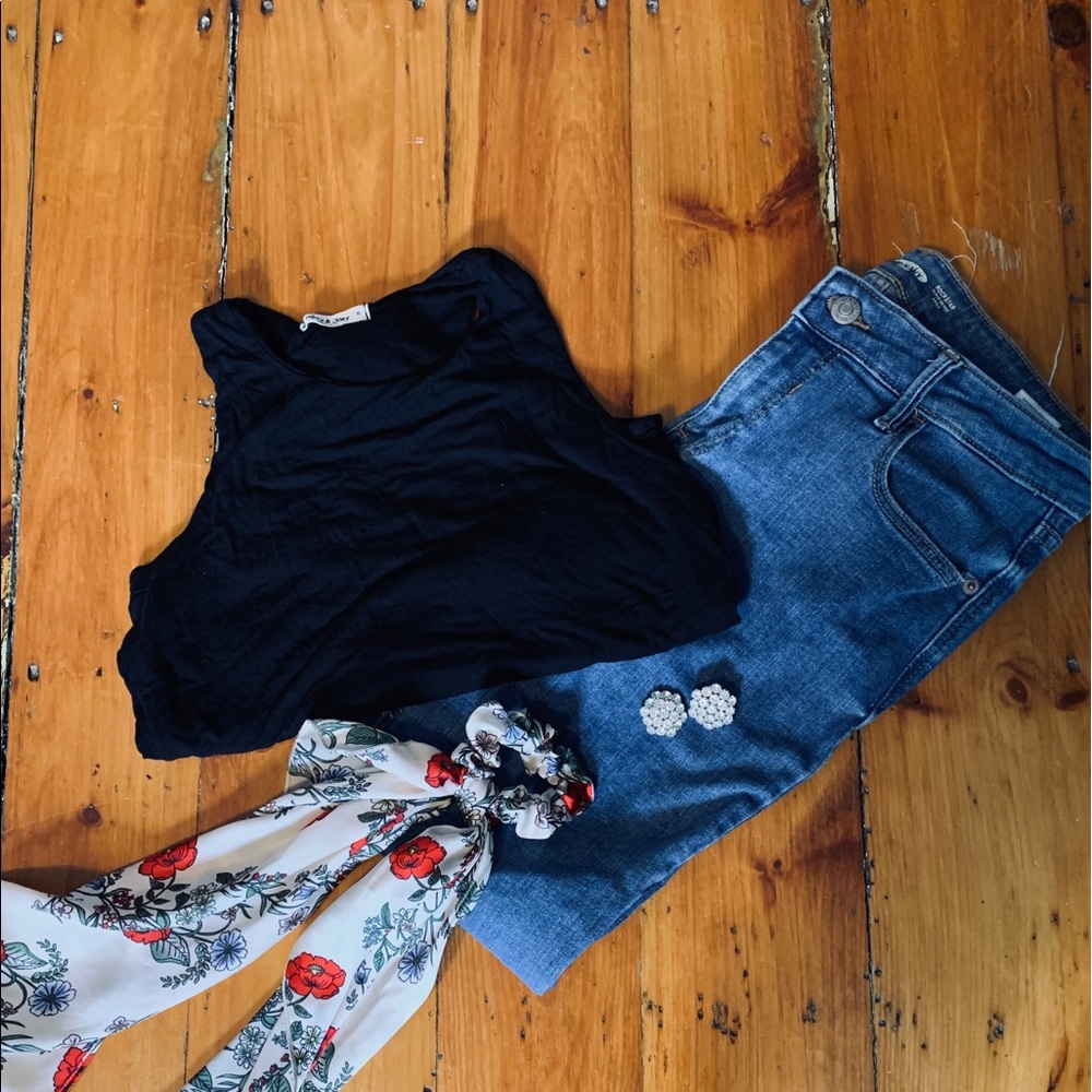 Black one-piece body suit!